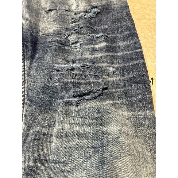 JORDAN CRAIG Mens Distressed / Stretch Denim  Jacket Deep Blue   (Blue Wash) Sz - Picture 6 of 7